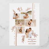 Botanische vertakkingen 6 Foto's Collage Folie Uitnodiging (Voorkant)