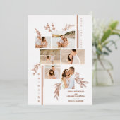 Botanische vertakkingen 6 Foto's Collage Folie Uitnodiging (Staand Voorkant)