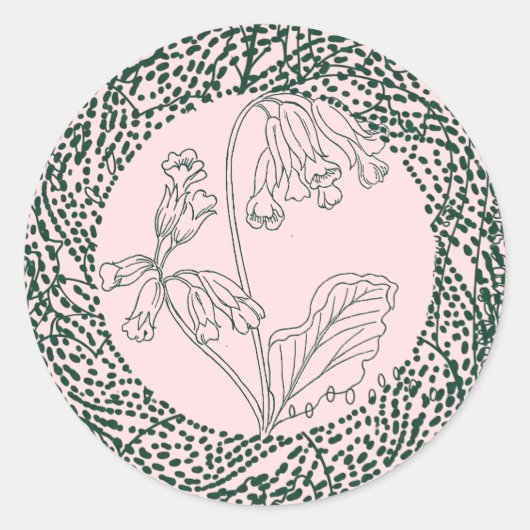 Botanische verzegelingssticker ronde sticker (Voorkant)