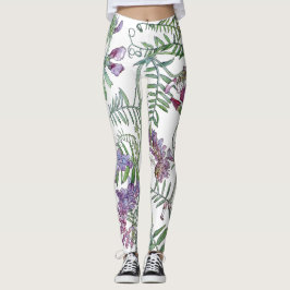 Botanische Vetch-bloemen over de Leggings
