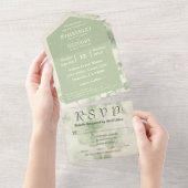 Botanische vier blad klaver groen chartreuse e-mai all in one uitnodiging (Afscheurbaar)