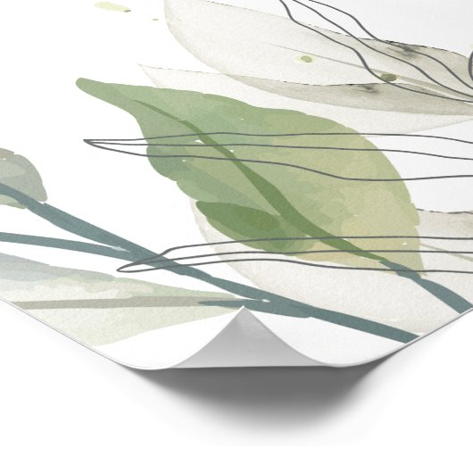 Botanische viering van het leven Foto Begrafenis Poster (Hoek)