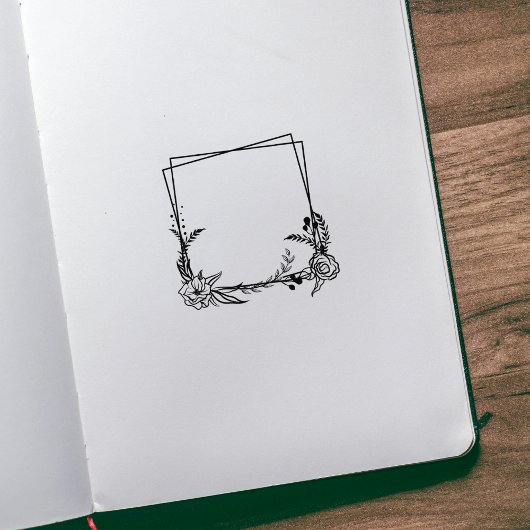 Botanische Vierkante Bloemen, Tijdschrift Lijst Rubberstempel