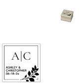 Botanische Vierkante Monogram Stempel van Rubber (Gestempeld)