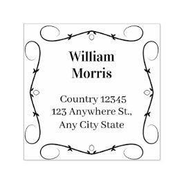 Botanische Vierkante Stempel Met Eigen Adres