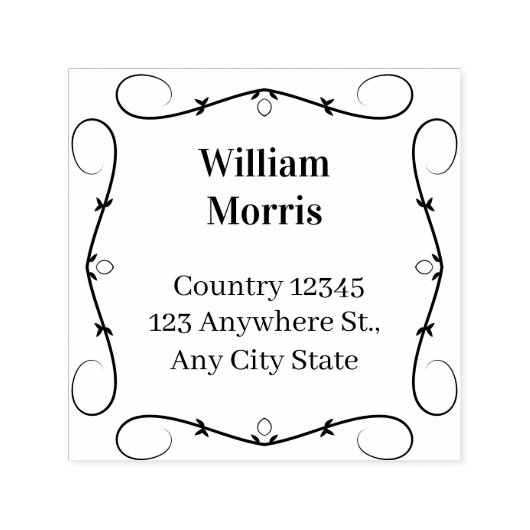 Botanische Vierkante Stempel Met Eigen Adres (Design)