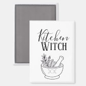 Botanische Vijzel & Stamper Keukenheks Magneet (Voorkant / Achterkant)