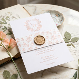 Botanische Vintage Bloemige Handgetekende Patroon Uitnodigingen Wikkel