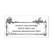 Botanische Vintage familienaam & retouradres Rubberstempel (Afrduk)