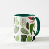Botanische Vintage Groene Bladeren Mok (Voorkant rechts)