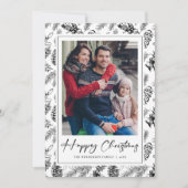 Botanische vintage kerstfoto feestdagenkaart (Voorkant)