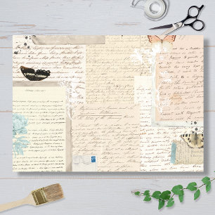Botanische Vintage Letters Tissuepapier
