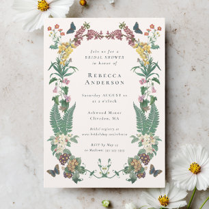 Botanische Vintage Lijst Bruidsmeisje Uitnodiging