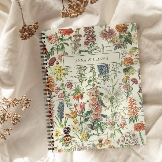 Botanische Vintage Wildflower Floral gepersonalise Notitieboek