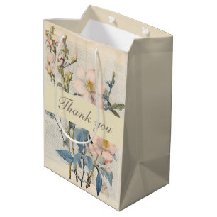  Botanische Vintaqe Wildbloem Bedankt  Medium Cadeauzakje
