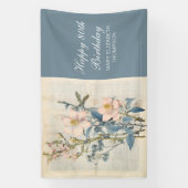 Botanische Vintaqe Wildflower 80e verjaardag Spandoek (Verticaal)