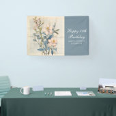 Botanische Vintaqe Wildflower 80e verjaardag Spandoek (Beurs)