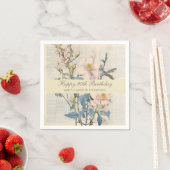 Botanische Vintaqe Wildflower 90e verjaardag Servet (Insitu)