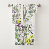 Botanische Violet Flowers Bath Towels Bad Handdoek (Insitu)