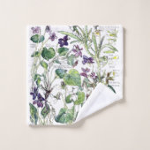 Botanische Violet Flowers Bath Towels Bad Handdoek (Wasdoekje)