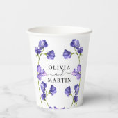 Botanische Violets Purple Flowers Weddenschap Pape Papieren Bekers (Achterkant)