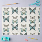 Botanische vlinder  blauw in witte ontkoppeling tissuepapier (Craft)