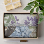 Botanische vlinder Blauwe tuintuin Ontschroothoop Tissuepapier (Geschenk)