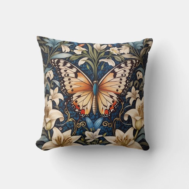 Botanische vlinder en lelies kussen (Voorkant)