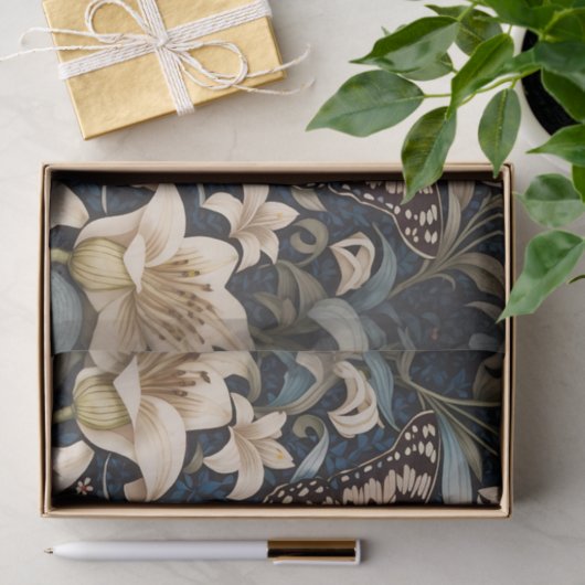Botanische vlinder en lelies tissuepapier (Geschenk)
