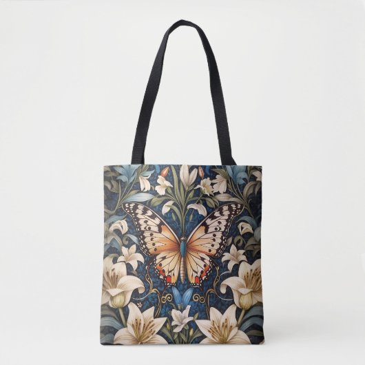 Botanische vlinder en lelies tote bag (Voorkant)