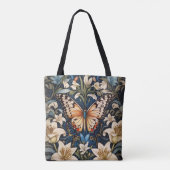 Botanische vlinder en lelies tote bag (Achterkant)