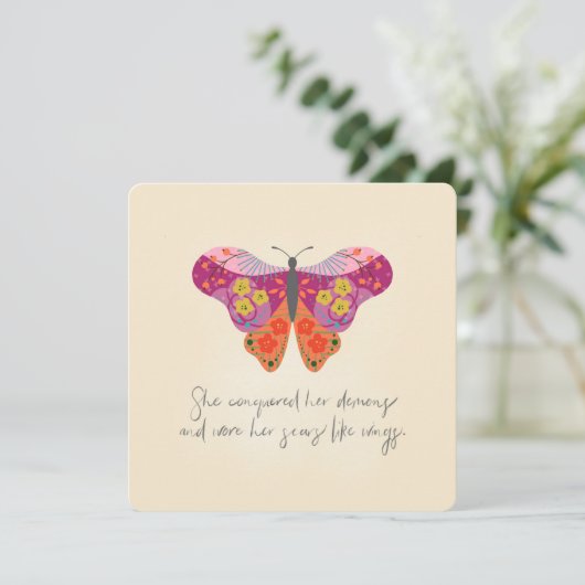 Botanische vlinder kaart (Staand voorkant)
