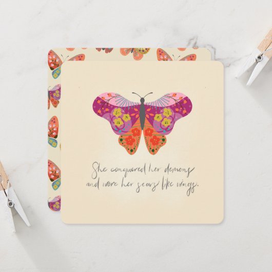 Botanische vlinder kaart (Voorkant / Achterkant in situ)