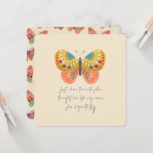 Botanische vlinder kaart (Voorkant / Achterkant in situ)