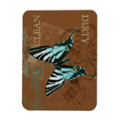 Botanische Vlinder  Schoon Vuil Vaatwasser Magneet (Verticaal)