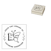 Botanische vlinder Stijlvolle aangepaste boekenpla Rubberstempel (Gestempeld)