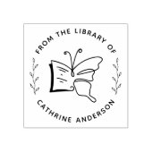 Botanische vlinder Stijlvolle aangepaste boekenpla Rubberstempel (Afrduk)