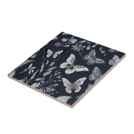 Botanische vlinder tegeltje (Zijkant)