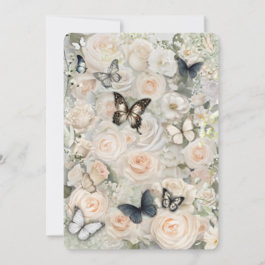  Botanische Vlinder Wijze bruiloft Kaart (Achterkant)