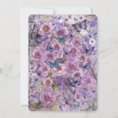 Botanische Vlinderlavendelbruiloft Kaart (Achterkant)