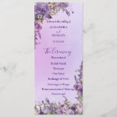 Botanische Vlinderlavendelbruiloft Programmakaart (Voorkant)