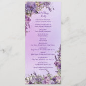 Botanische Vlinderlavendelbruiloft Programmakaart (Achterkant)