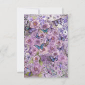  Botanische Vlinderlavendelbruiloft RSVP Kaartje (Achterkant)