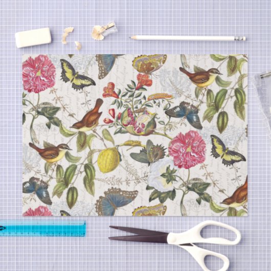 botanische vlinders en vogelpapier tissuepapier (Craft)
