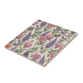 Botanische Vlinders Lavendel Tuin Tegeltje (Zijkant)