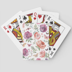 Botanische Vlindertuin Aquarel Bloem Pokerkaarten