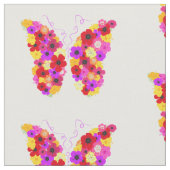 Botanische vlindervlinderkleurig stof (Close Up)