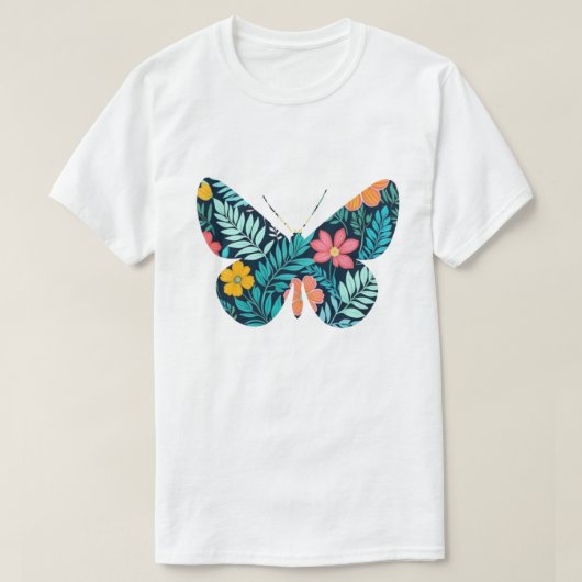 Botanische vlindervorm t-shirt (Design voorkant)