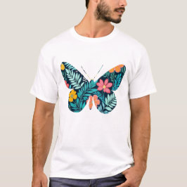 Botanische vlindervorm t-shirt