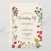 Botanische Vloerbruiloft sparen de Datum Kaart (Voorkant / Achterkant)